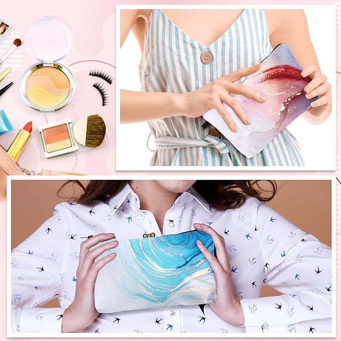 Dunzy 20 Pcs Bulk Makeup Bag for Women Appreciation Gifts for Teacher Canvas Cosmetic Bags with Zipper Pouches Waterproof Travel Toiletry Organizer for Girls Mother Teacher Nurse Bridesmaids (Marble) - Image 4