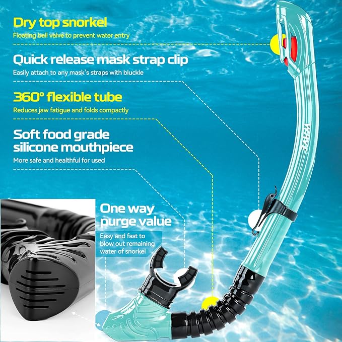 Nearsighted Snorkel Gear, Nearsighted Dry Snorkel Mask Set for Adult Youth, Nearsighted Anti Fog Diving Mask with Detachable Camera Mount & Adjustable Strap for Scuba Diving, Snorkeling, Freediving - Image 5