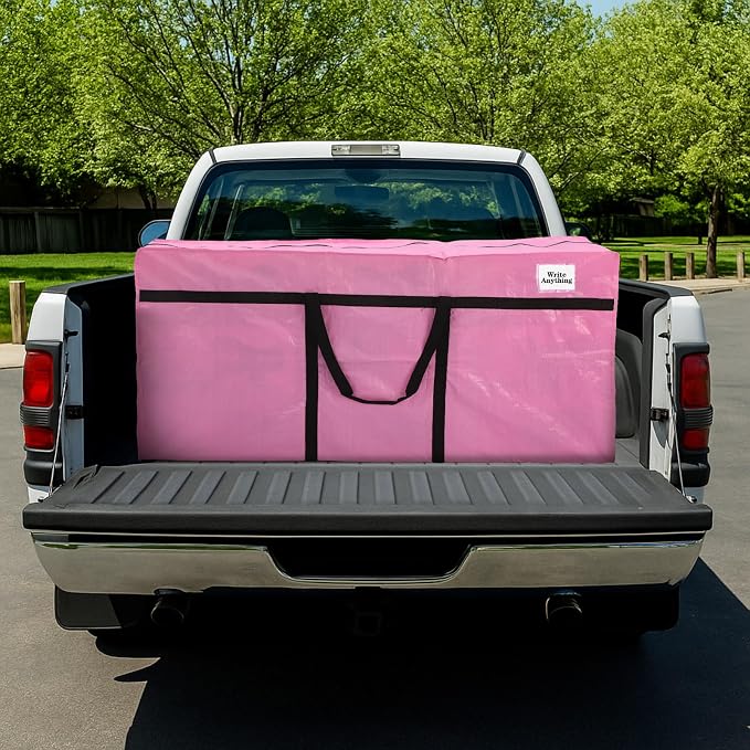 Windyun 4 Pack 69 Gallon Extra Large Moving Bags XXL Heavy Duty Storage Bag with Strong Zipper Handle Jumbo Big Tote Box Foldable for College Dorm Travel Clothes Duffle Blanket Pillow(Pink) - Image 7