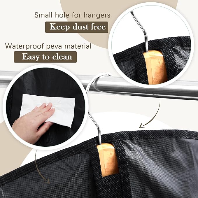 Amylove 20 Pcs 43“ Suit Garment Bags for Closet Storage and Travel, Hanging Clothes Covers with Zipper and Clear Window, Dust Resistant Suit Bags for Suits Jackets Coats Dresses - Image 3