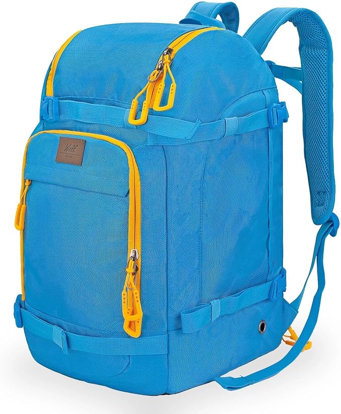 WOLT Ski Boot Bag Backpack - 50L Snowboard Boot Bag for Air Travel for Snow Boots, Ski Helmet, Gloves, Goggles, Skiing Gear by WOLT