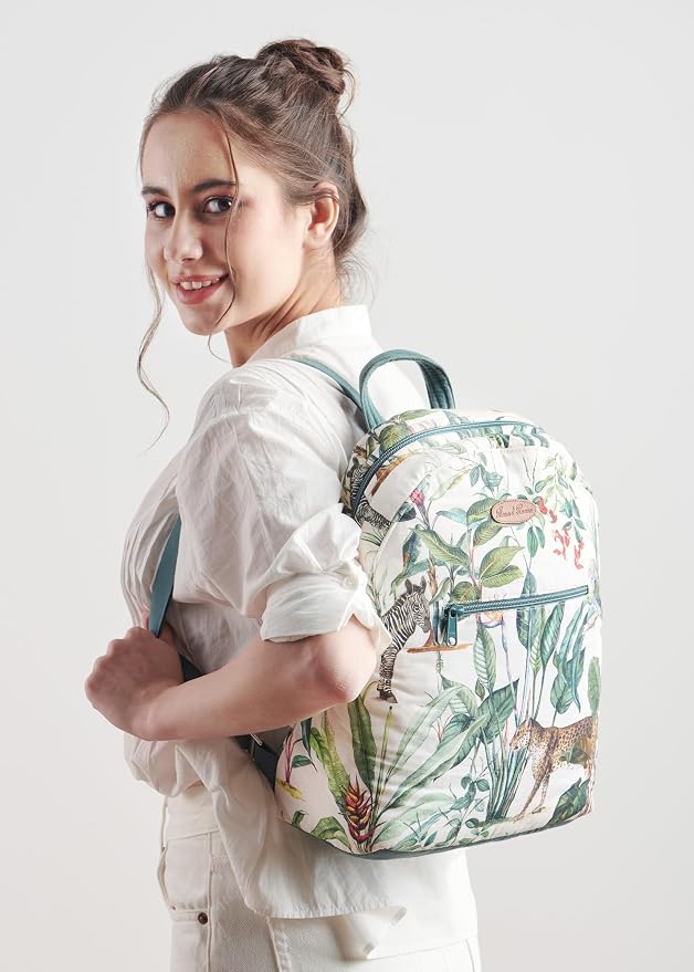 Maison d' Hermine Backpack for Women Men Cotton Shoulder Multipurpose Rucksack with Small Pouch Lightweight Multi Pocket Bag for Travel Work Beach Perfect for Spring Summer (Wild) - Image 6