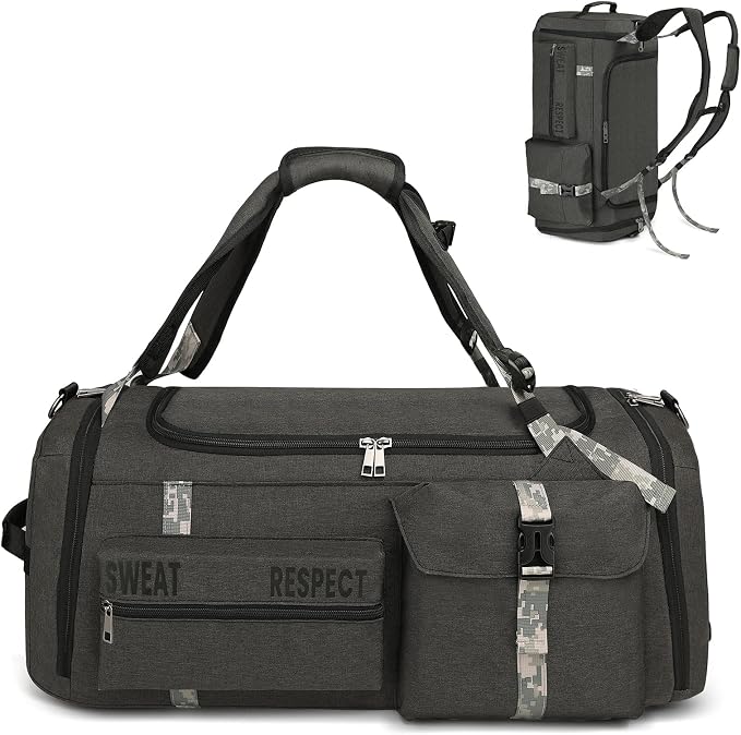 Gym Bags for Men Gym Duffle Bag Backpack 3-Way Sports Duffel Bags for Men with Shoe Compartment & Wet Pocket by CicoRider