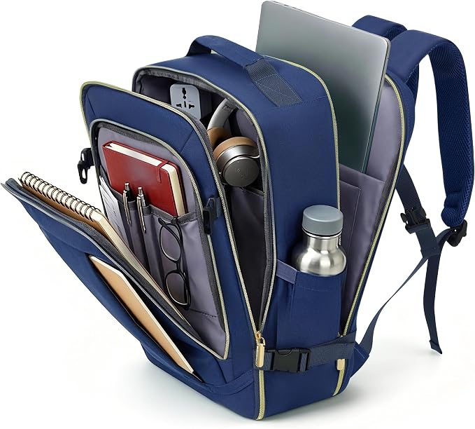 Hardshell Luggage Sets, Lightweight Stripes Suitcases with Spinner Wheels, Navy 20 - Image 8