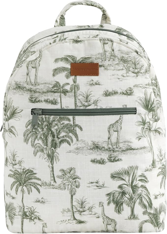 Maison d' Hermine Backpack for Women Men Cotton Shoulder Multipurpose Rucksack with Small Pouch Lightweight Multi Pocket Bag for Travel Work Beach Perfect for Spring Summer (Safari Holiday) by MaisondHermine
