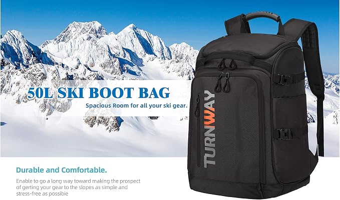 TurnWay Ski/Snowboard Boot Backpack/Ski Boot Backpack | Excellent for Store All Gear | Travel with Waterproof Exterior, Reflective Strip for Men, Women and Youth - Image 9