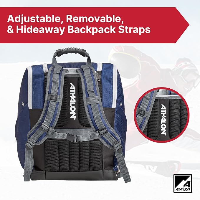 Athalon Everything Ski Boot Bag Gear Pack with Ventilated Boot Compartments, Waterproof Bottom, Hideaway Helmet Sling, 58.5 Liter Capacity - Image 3