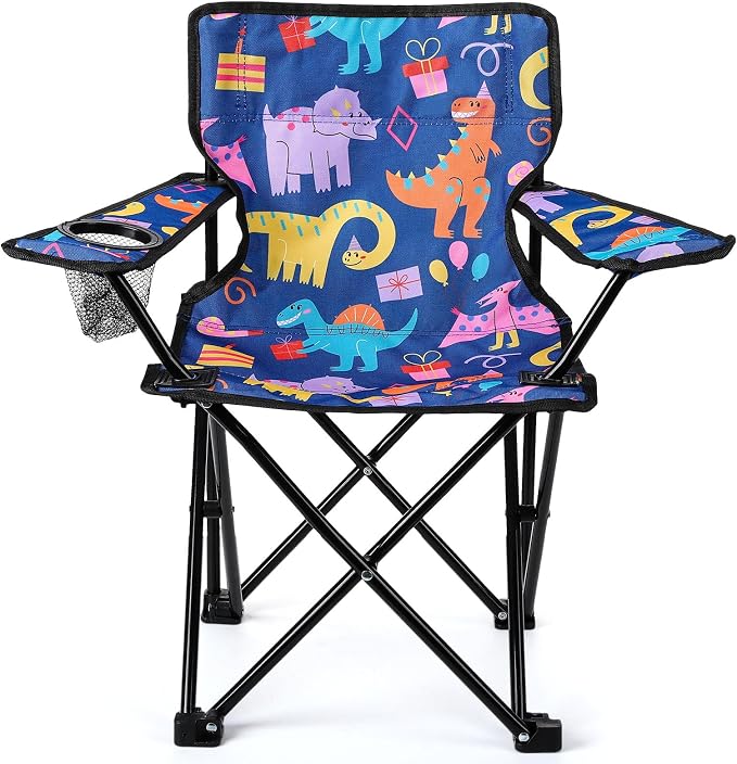 KABOER Kids Outdoor Folding Camping Chair with Cup Holder Carrying Bag | Portable Camping Chair for Beach Picnic Camping Travel Lawn Ages 3-10 by KABOER