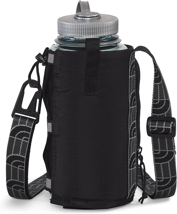 The North Face Borealis Water Bottle Holder - Adjustable Strap, Water-Repellent Finish, External Pocket with Key Hook, TNF Black/TNF Black-NPF, One Size | Adjustable Strap, Water-Repellent Finish, External Pocket - Image 4