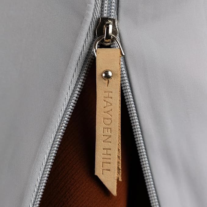 Hayden Hill Luxury Organic Cotton Garment Bag for Hanging Clothes Short 40" | Breathable Dress Bag, Moth Proof Hanging Storage Bag, For Closet, Coats, Suits, Zippered, Certified Carbon Neutral, Gray - Image 6