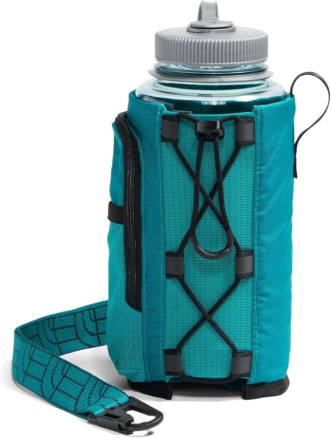 The North Face Borealis Water Bottle Holder - Adjustable Strap, Water-Repellent Finish, External Pocket with Key Hook, Restorative Teal/TNF Black, One Size | Adjustable Strap, Water-Repellent Finish, External Pocket - Image 4