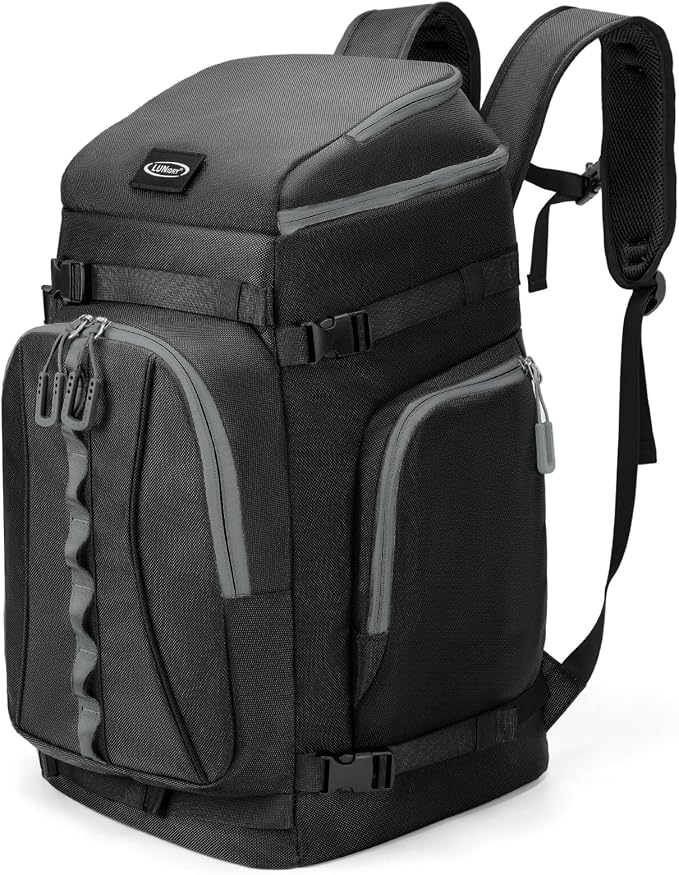 Ski Boot Bag, 65L Waterproof Ski Bag & Snowboard Boot Bag, Travel Backpack for Skis Snowboard Helmet Goggles & Accessories by Lunidry