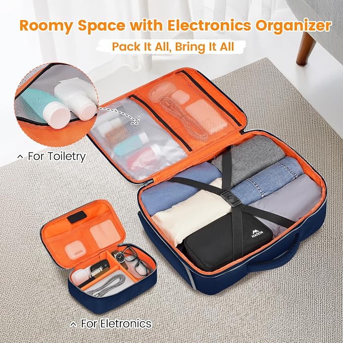 MATEIN Travel Personal Item Backpack, Carry on Bag with Shoe Compartment | 18×14×8, Under seat Backpack for Men & Women, For 17" Laptop Compartment, Filght Essentials, Tech Organizer, Water Resistant - Image 3