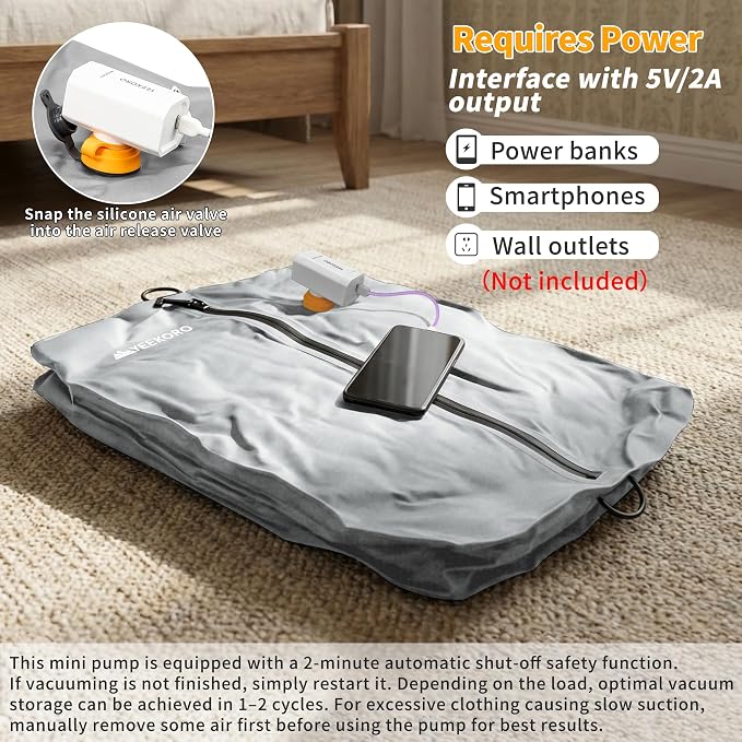 Vacuum Bag Set for Travel, Professional IPX8 Reusable Organizer, Compression Packing cube for Suitcases, Durable Seal Space Saver Bags -Traveling Essentials - Image 4