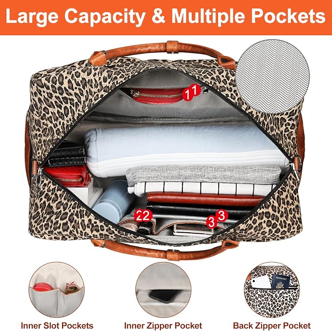 IBFUN Weekender Bags for Women, 21" Weekender Travel Bag, Travel Duffle Bag with Shoe Compartment Carry on Overnight Duffel Bag for Weekend Travel Business Trip - Image 4