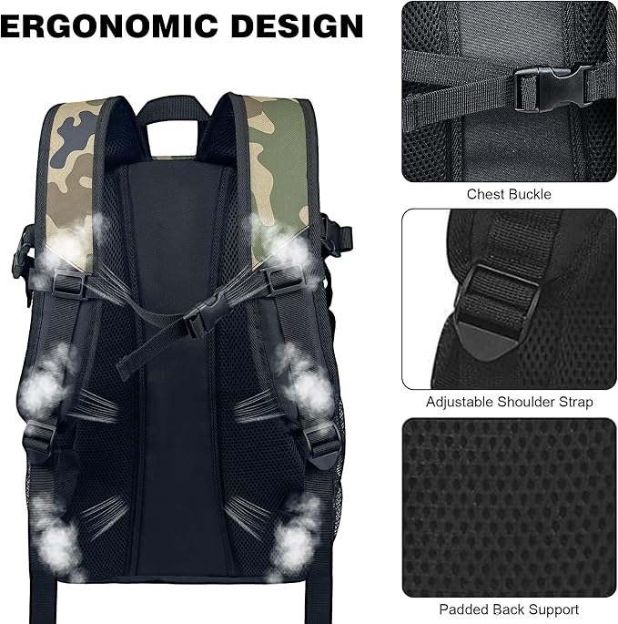 WOLT Basketball Backpack Large Sports Bag with Separate Ball Holder & Shoes Compartment, Best for Basketball, Soccer,Gym - Image 4