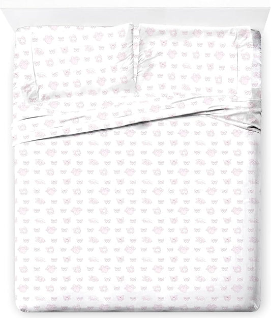 Jay Franco Sheet Set with Fitted, Flat Sheets & Pillow Cover - Ultra-Soft Bedding with Pillowcase for Room Decor, Multi - Hello Kitty, 4 Piece King by JayFranco