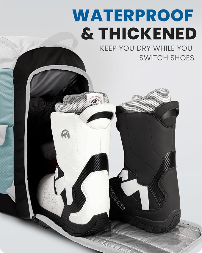 OutdoorMaster Ski Boot Bag, Ski and Snowboard Boots Travel Backpack with separate compartments for Helmet, Ski Shoes, Goggles, Gloves, and Accessories, Splash proof Exterior & Bottom - Image 4