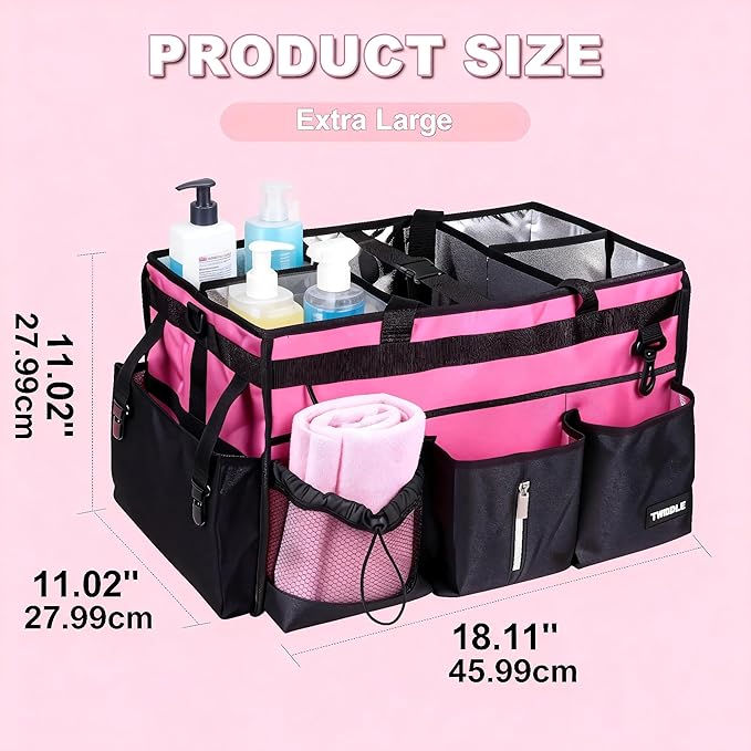 Extra-Large Wearable Cleaning Caddy With Detachable Divider,Cleaning Caddy For Cleaning Supplies Large Cleaning Supply Caddy With Adjustable Shoulder Strap & Waist Belt For Cleaners - Image 2