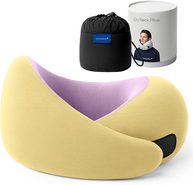 Ostrichpillow GO Travel Pillow, 360° Memory Foam Support, Soft & Washable by Ostrichpillow