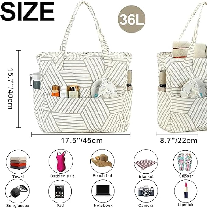 Bluboon Waterproof Beach Tote Pool Bags for Women Ladies Extra Large Carry On Bag With Wet Compartment for Weekender Travel - Image 5