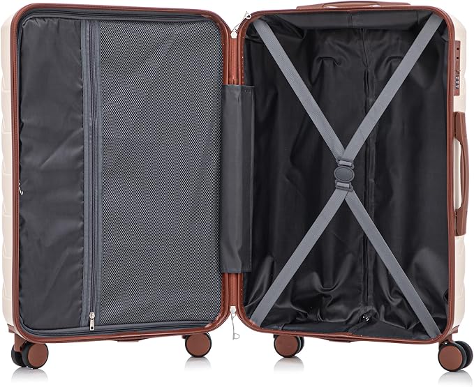 Luggage 3 Pcs Sets ABS Hardside Luggage Set Spinner Wheel Suitcase - Image 6