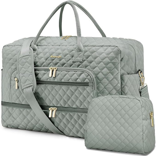 Large Women Travel Duffle Bag - Carry on Overnight Bag Weekend Travel Duffel Tote Bag Yoga Gym Bag with Wet Pocket Toiletry Weekender Overnight Bag for Travel Business Trips Sport Hospital by LUOCIP