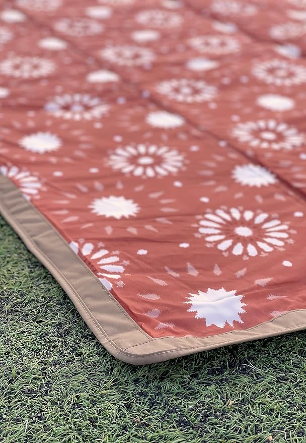 Little Unicorn 5'x10' XL Outdoor Family Picnic & Beach Blanket | Durable & Water-Resistant Fabric | Compact Fold & Easily Wipes Clean | Zipper Pocket (Sun Baked) - Image 8