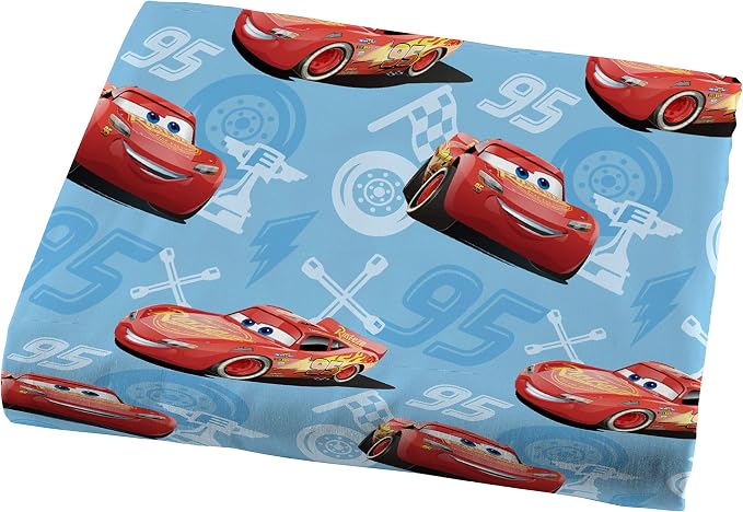 Jay Franco Kids Sheet Set with Fitted, Flat Sheets & Pillow Cover - Ultra-Soft Bedding with Pillowcase for Room Decor, Blue - Cars, 3 Piece Twin - Image 4