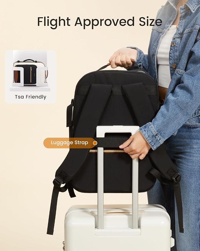 LOVEVOOK 50L Large Travel Backpack for Women & Men, Carry on Backpack Airline Approved, Waterproof Travel Essentials fits 18" Laptop, TSA Personal Item Travels Bag Sports Backpack with 3 Packing Cubes - Image 6