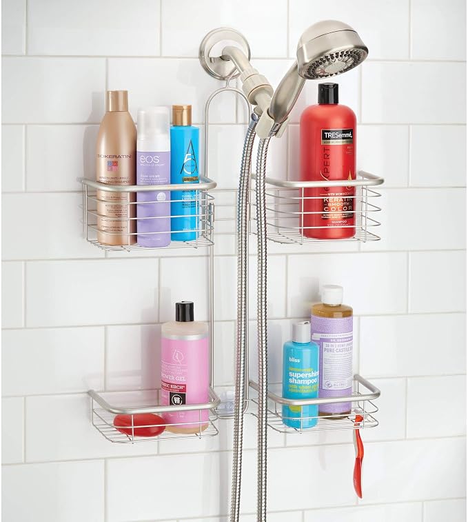 iDesign Hanging Handheld Shower Hose Caddy, Satin | Storage for Shampoo, Conditioner, Body Wash - Image 3