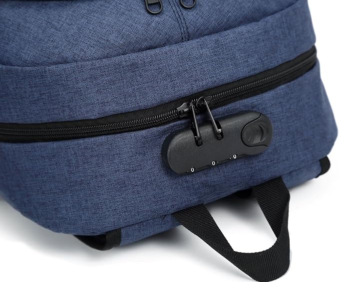 Varietyathletics 19" Laptop Backpack and Organizer Case Set USB Headset Port Anti-Theft Waterproof Travel Work College (Navy) - Image 6