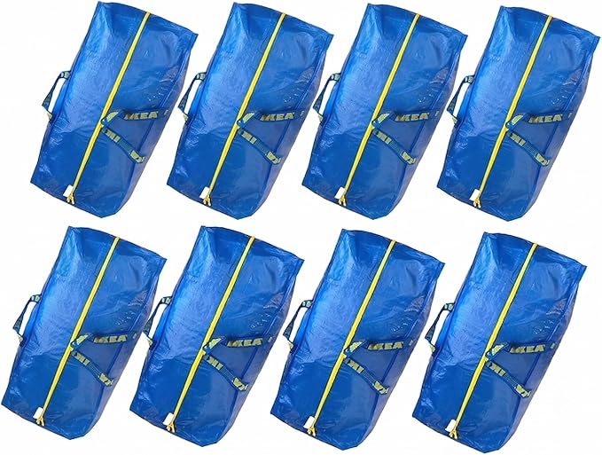 Ikea 901.491.48 Frakta Storage Bag, Blue, 8 Pack by IKEA
