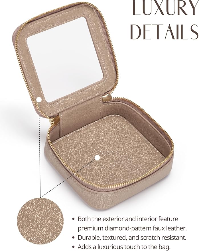 Popvibe Small Makeup Pouch Clear Makeup Bag for Purse Travel Mini Bag for Women for Essentials Cute Cosmetic Case Traveling Small Toiletry Bag Portable Mini Pouch for Car Organizer Bag Gold - Image 5