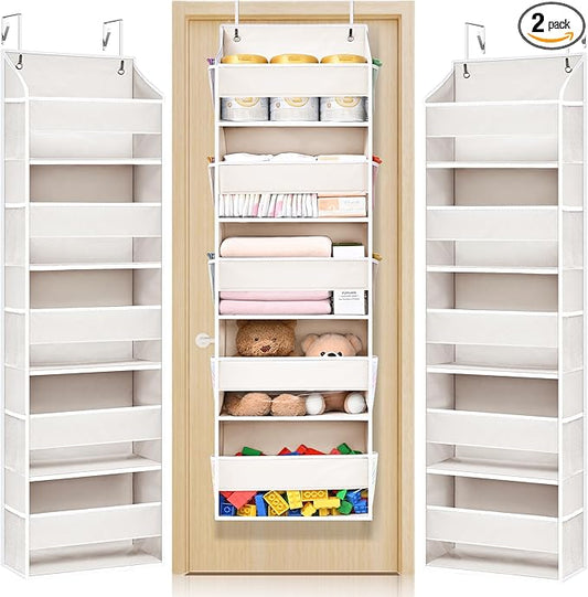 ULG 2 Pack 5-tier Over the Door Organizer Beige by ULG