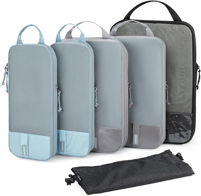 BAGSMART 6 Set /4 Set/2 Set Compression Packing Cubes for Travel, Lightweight Luggage Organizer Bags, Durable Space Saver Bags Travel Essentials by BAGSMART