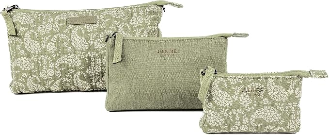 JuJuBe x Sazan New 3-Piece Pouch Set, Diaper Bag Organizing Pouches, Convertible to Small Purse with Crossbody Strap, Zipper Cosmetic Pouch, Large, Medium, and Small, Paisley Floral, Mothers Day Gift by JuJuBe