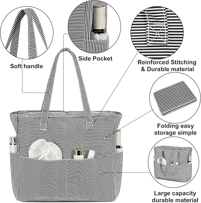 Bluboon Waterproof Beach Tote Pool Bags for Women Ladies Extra Large Carry On Bag With Wet Compartment for Weekender Travel - Image 7