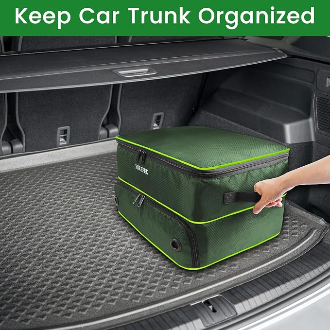 YOREPEK 2 Layer Golf Trunk Organizer, Golf Gifts for Men with Separate Ventilated Compartment for 2 Pair Shoes, Waterproof Car Trunk Locker for Balls, Tees, Clothes, Gloves, Gifts for Golfers - Image 8