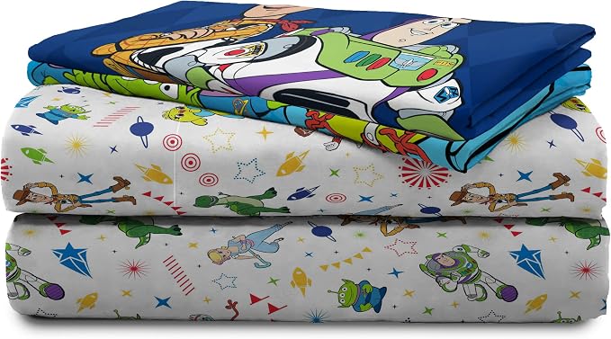 Jay Franco Disney Pixar Toy Story Kids Full Sheet Set, 4 Piece Bedding | Buzz Lightyear & Woody, Super Soft Breathable Microfiber, Deep Pocket, Reversible, Machine Washable Kids Bedding (Official) - Image 6