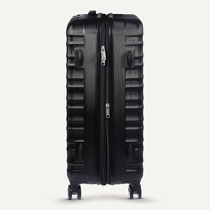 Amazon Basics 26" Hardside Medium Checked Luggage, Expandable For Up to 15% More Space, With Scratch-Resistant Surface, Four Multi-directional Wheels, Black - Image 5