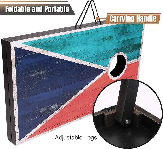 Cornhole Set 4x2 and 3X2 Regulation Size Corn Holes Sets with Carrying Bags & 8 Bean Bags Cornhole Boards Bean Toss Games for Adults Family Outdoor Beach Lawn Outside Backyard Games - Image 5