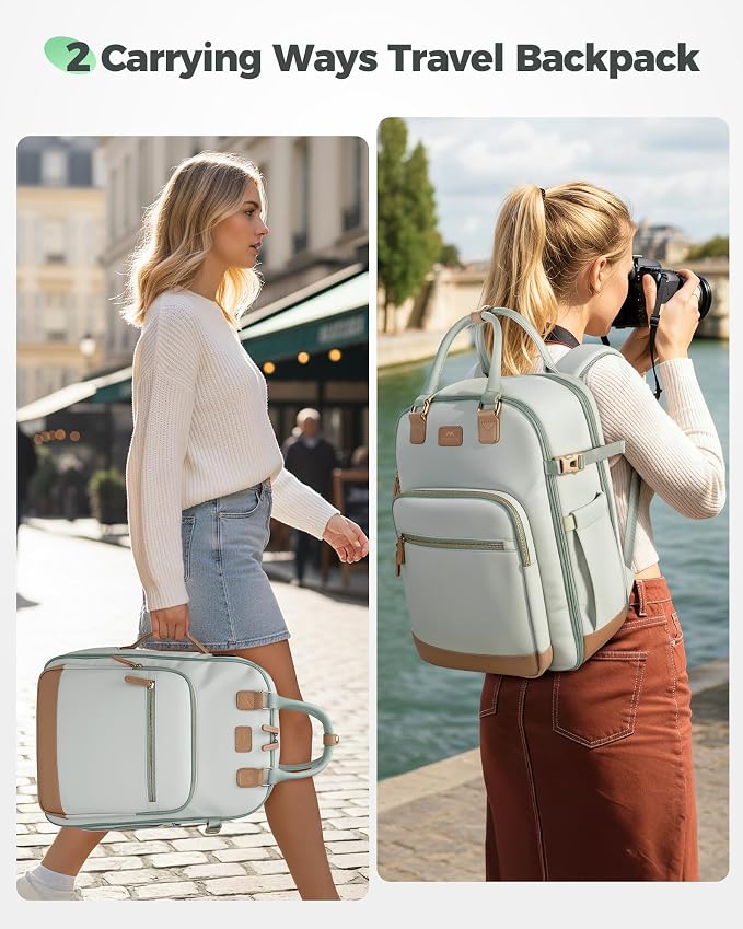 MATEIN HER 18x14x8 Personal Item Backpack with Detachable Shoe Compartment | TSA Approved, Underseat Backpack, Carry on Travel Weekender Bags for Women, Water Resistant, Fits 15.6" Laptop Sleeve - Image 2