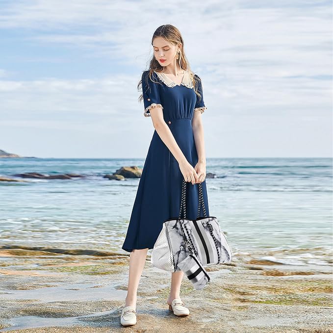 QOGiR Neoprene Multipurpose Beach Bag Tote with Inner Zipper Pocket … … … … - Image 2