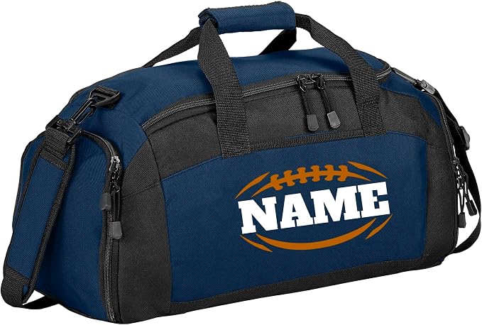 Personalized Sports Duffle Bag with Shoe Compartment (Football, Navy) by all+about+me+company
