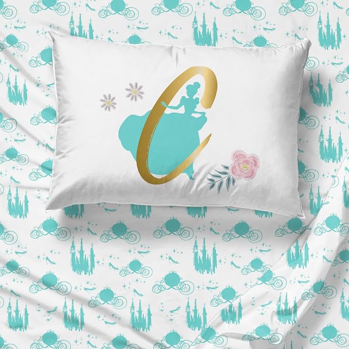 Jay Franco Kids Sheet Set with Fitted, Flat Sheets & Pillow Cover - Ultra-Soft Bedding with Pillowcase for Room Decor, Blue - Princess Cinderella, 3 Piece Twin - Image 7