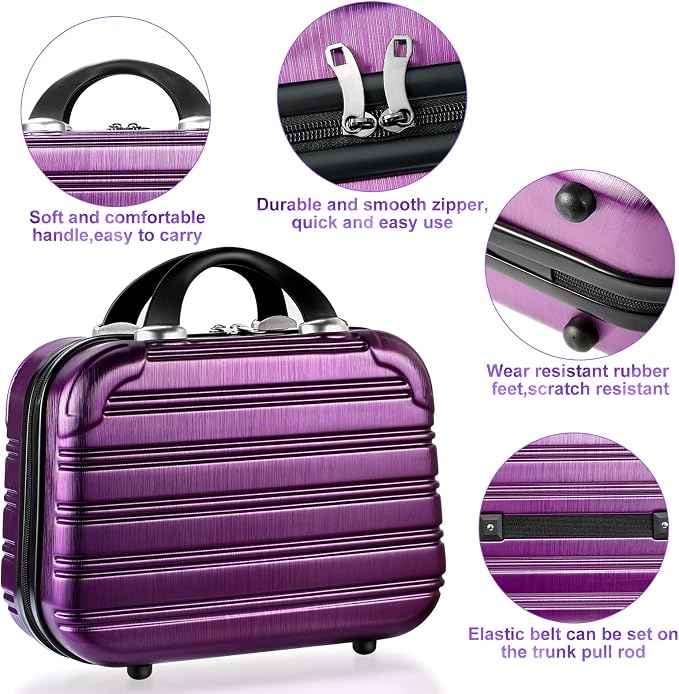14-Inch Makeup Train Case Hardshell PC+ABS Travel Cosmetic Organizer, Makeup Storage Box for Toiletry Durable Portable Gifts for Women. - Image 5