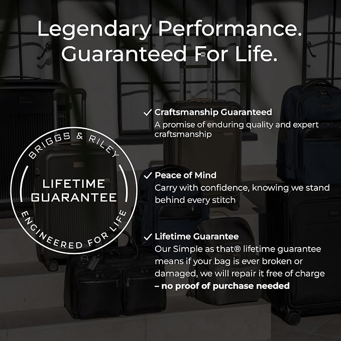 Briggs & Riley Essential 22" Carry On Expandable Spinner - Luggage for Travel, Suitcases with Wheels, Softside Rolling Bag for Men & Women, Self-Repairing Zipper - Baseline Collection, Olive - Image 6