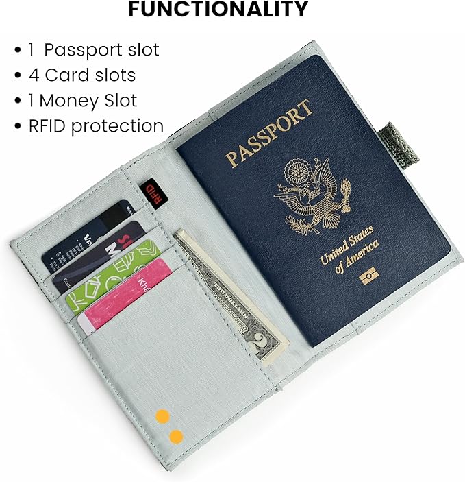 Sherpani Vienna, RFID Blocking Passport Holder, Travel Passport Cover Wallet, Travel Documents Organizer Protector, Travel Gift (Aloe Mist) - Image 5