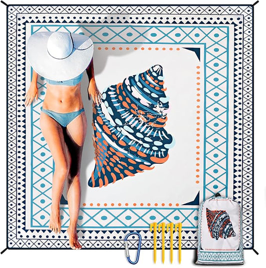HIHOHO Beach Blanket Waterproof Sandproof Extra Large Beach Mat 79" X 83"/120"x108"for 1-8 Adults Quick Drying Durable Outdoor Picnic Mat for Beach Travel Camping Hiking by HIHOHO